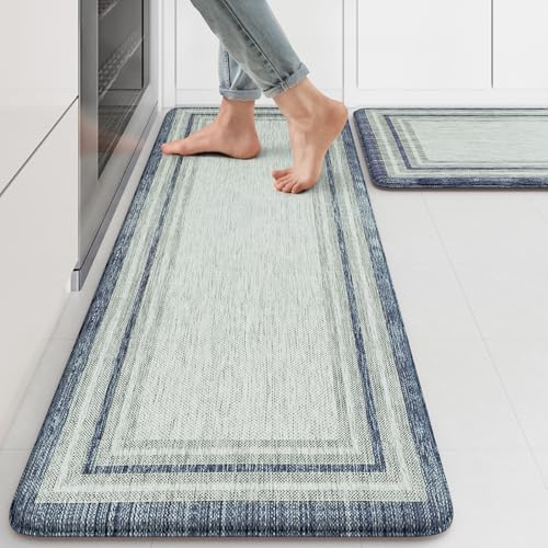 Anti Fatigue Kitchen Mat 2 PCS Farmhouse Kitchen Rugs Sets…