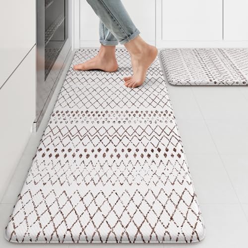 Kitchen Mats 2PCS Cushioned Anti Fatigue Boho Kitchen Mats…