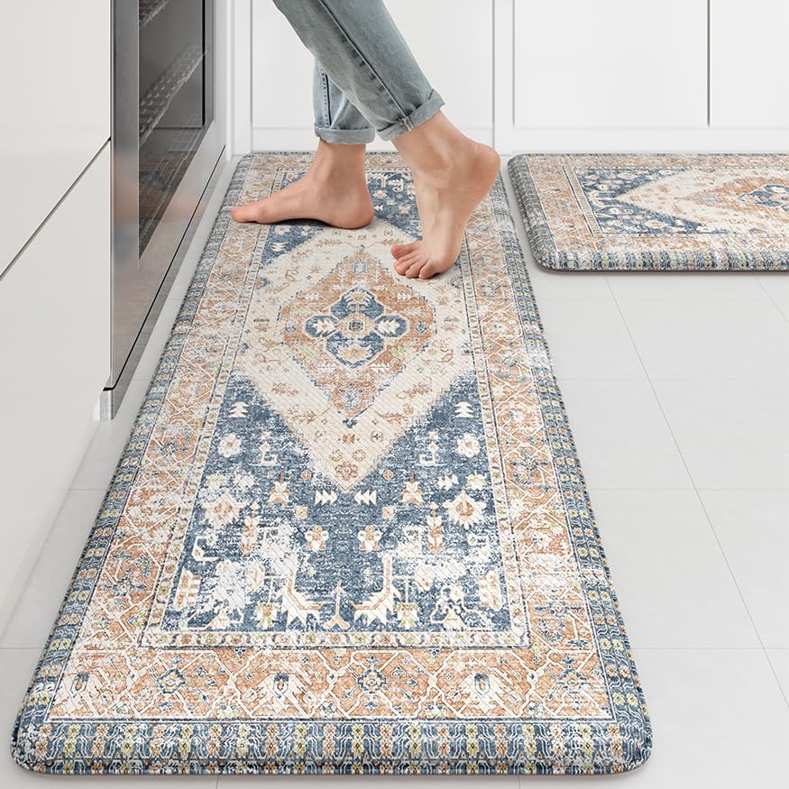 Kitchen Rugs and Mats 2PCS Cushioned Anti Fatigue Kitchen…